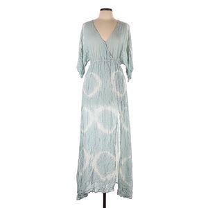 Lulu's Sea Foam Green Tie Dye Maxi Dress - Size Large